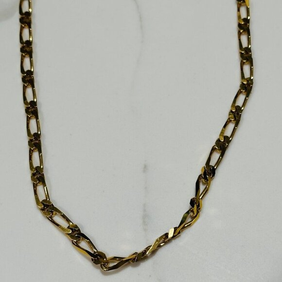 Vintage 1970s Signed Monet Gold-Tone Figaro Chain Necklace - Picture 2 of 12